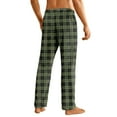 thumbnail image 4 of Havenx Mens Cotton Pajama Pants Microfleece Plaid Flannel Pajamas Pants 2025 Big and Tall Sleep Pants Elastic Waist Wide Leg Lightweight Sleep & Lounge Pants,Army Green 2XL, 4 of 6