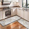 thumbnail image 3 of Kitchen Rugs Sets Of 2,White Marble Gold Leaf Hexagon Pattern Anti Fatigue Kitchen Mat Rugs Non Slip Washable,Decorative Kitchen Floor Mats for Kitchen,Sink,Laundry,17"x47"+17"x47", 3 of 5