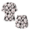 thumbnail image 2 of Sigee Cute Baseball for Sleepwear Casual Pjs with Pockets Women's Pajamas Sets Shorts 2 Piece Short Sleeve Lounge Sets Large, 2 of 9