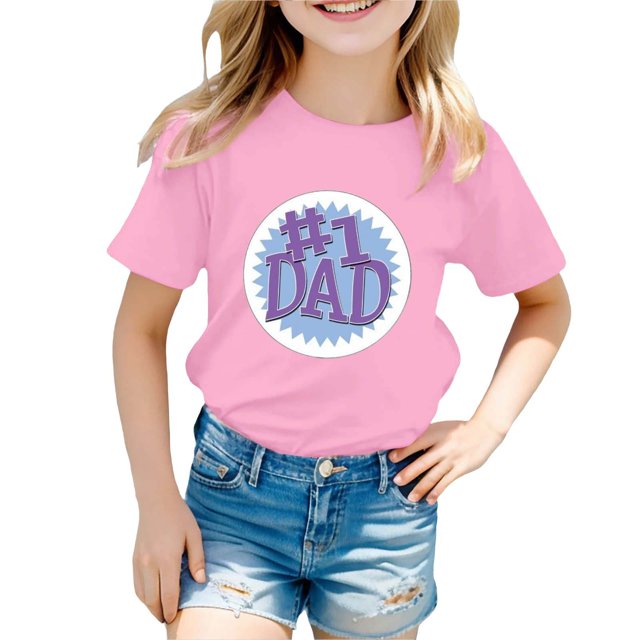 TZEWGL Tees For Kid Cute Printed Solid Color Short Sleeve Clothing For Kids size 7-8T
