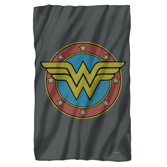 Wonder Woman WW Vintage Emblem Fleece Blanket 36' x 58'