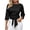 Black Shirt Tops, variant on Women's Elegant Tie Front Blouse 3/4 Sleeve Boat Neck Casual Fitted T Shirts Waist Knot Wrap Work office Shirts Summer Trendy Tops Black