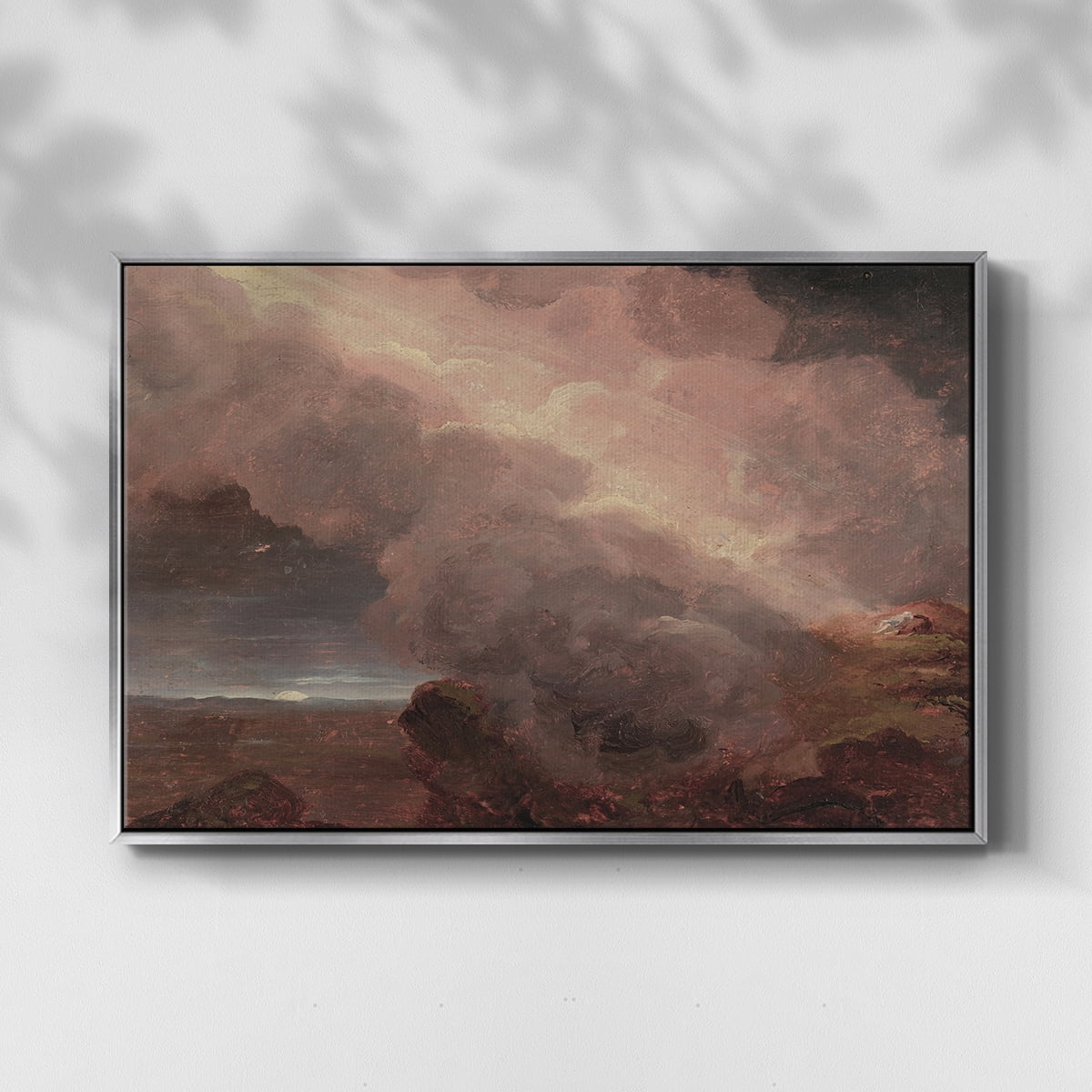Vintage Landscape-CCCLXX By Wexford Home Framed in Silver Wood Gallery Wrapped Canvas 25 in. x 37 in.