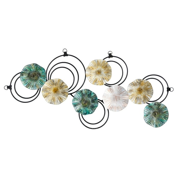 Nearly Natural 2.5' x 1.5' Coastal Scallop Everyday Decorative Metal Art, Multicolor