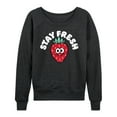 thumbnail image 3 of Instant Message - Stay Fresh Strawberry - Women's Lightweight French Terry Long Sleeve Shirt, 3 of 6