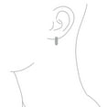 thumbnail image 4 of Bling Jewelry Womens Timeless Pave CZ Bridal Huggie Hoop Earrings Wedding Formal Party Rhodium Plated Hinge, 4 of 6