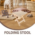 thumbnail image 3 of Raindrops Wood Step Stool Chair Portable Folding Stool for Home Use Hiking Travel 1 Pcs, 3 of 6