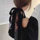 thumbnail image 3 of Lazo de terciopelo, cuerda para el cabello larga, correa negra retro súper larga, cinta fina, cuerda para la cabeza, 3 of 6
