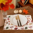 thumbnail image 4 of OVZME Kara Fall Leaves Placemats Set of 4, Autumn Printed Maple Leaves Fabric Place Mats for Kitchen Dining Table,Thanksgiving Harvest Halloween Holiday Decor, Water-Proof, Washable, Each 13" x 19", 4 of 6