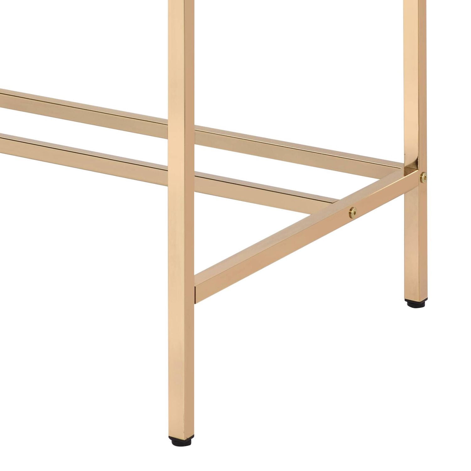 Rectangular Writing Desk with USB Port, 42-Inch Home Office Computer Desk, Wood and MDF Top, Open Metal Base, 70 lb Weight Limit