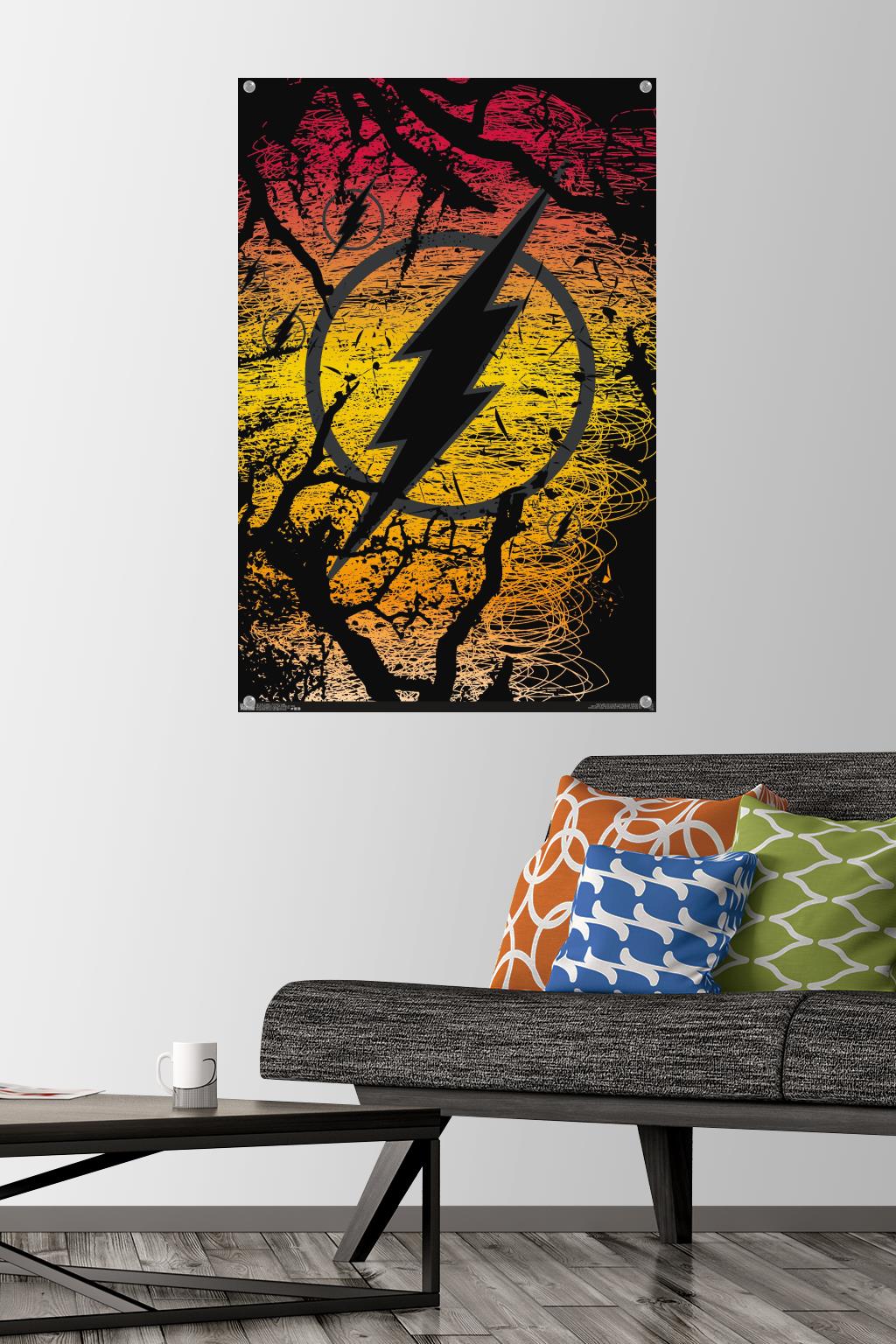 DC Comics - The Flash - Logo Wall Poster with Push Pins, 22.375" x 34"
