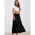 thumbnail image 6 of Jaimenalin Women'S Boho Flowy Maxi Skirt Flared Ruffle Elastic Waist Summer A Line Spring Long Skirts, 6 of 8