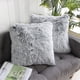 thumbnail image 1 of 2 paquetes de fundas de almohada decorativas para el hogar, serie de lujo, supersuaves, de piel sintética, para sofá o cama, color gris, ombré, esponjoso, doble cara, 15,7 x 15,7 cm, 40 x 40 cm ER, 1 of 5