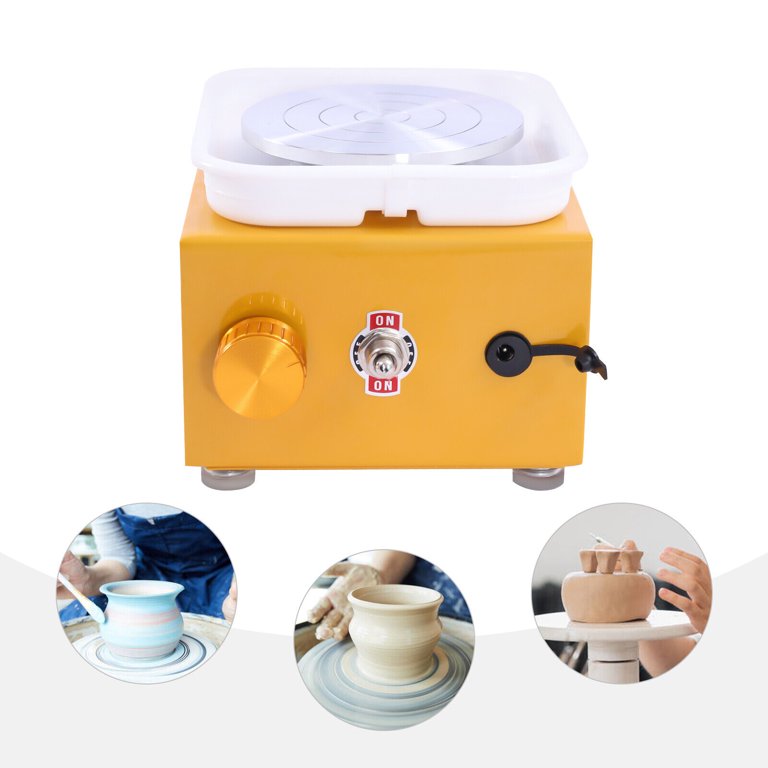 BENTISM Mini Pottery Wheel Machine, 2 Turntables 30W Ceramic Wheel