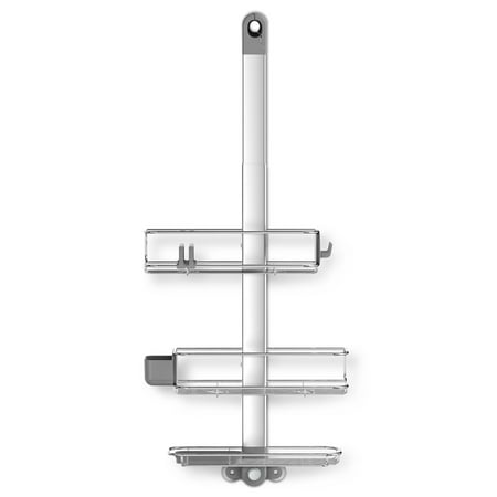 simplehuman Large Plus Adjustable Shower Caddy - Stainless Steel/Anodized Aluminum: Bath Organizer with Suction Cups