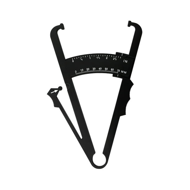 Soidarity Calibrador de pliegues cutáneos portátil Unidades duales 0-70 mm Probador de grasa corporal Herramienta de medición Suministros para bajar de peso Negro