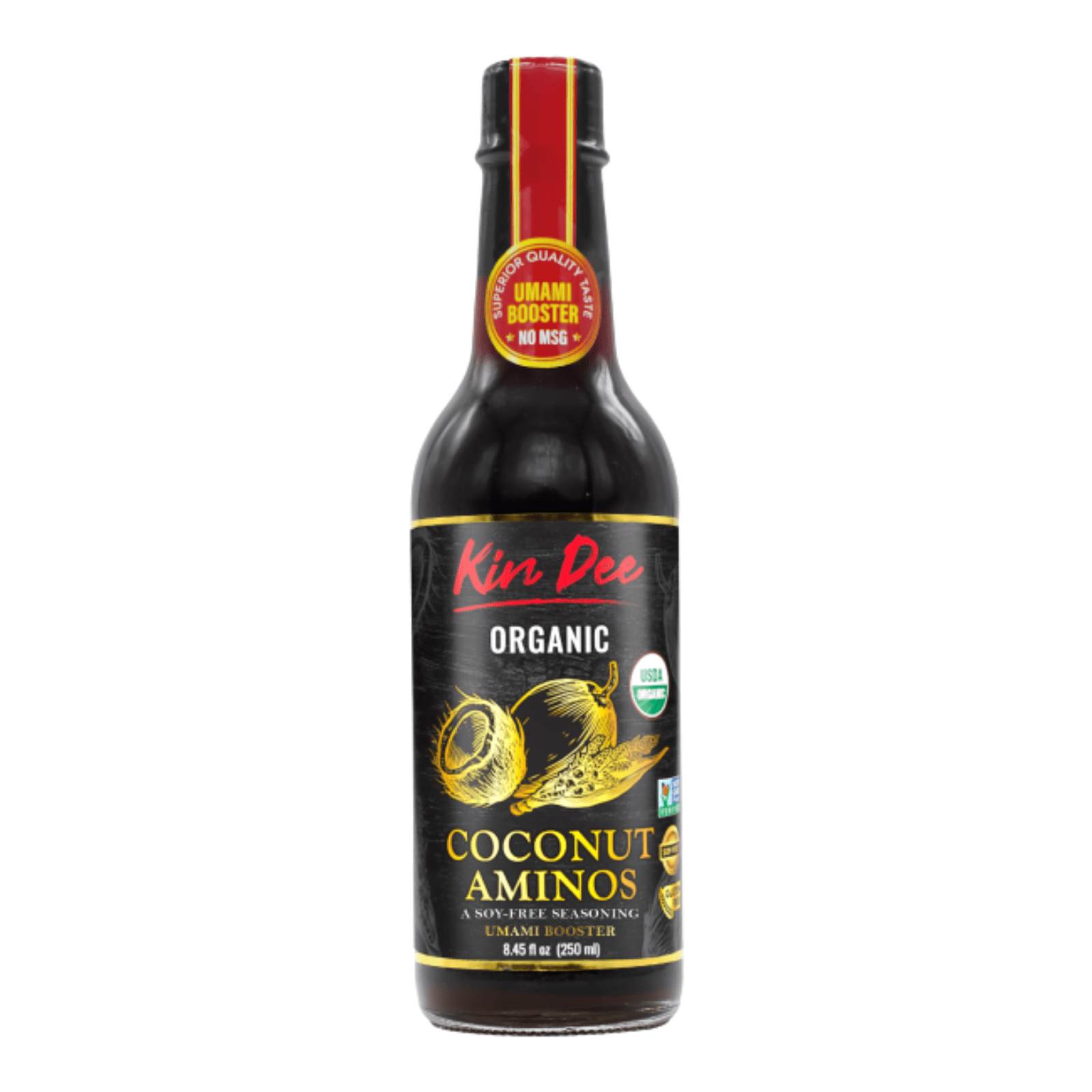 Kin Dee Organic Coconut Aminos Soy-Free 50% Less Sodium 2 Pack 8.4 oz