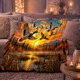 thumbnail image 6 of Mallard Ducks Flight Autumn Sunset Wildlife Painting, Peaceful Mountain Lake Scene, Warm Flannel Blanket for Cabin and Lodge, Outdoor Lovers Thanksgiving Gift, Rustic Home Decor, 6 of 9
