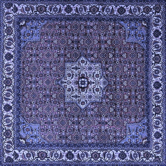 Ahgly Company Machine Washable Indoor Square Persian Blue Traditional Area Rugs, 6' Square