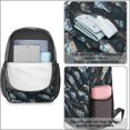 thumbnail image 4 of Police and Radio Black Pattern 17" School Backpacks for Teens,Waterproof Oxford Fabric,S-Shape Padded Straps for School,Travel,Hiking,Camping, 4 of 6