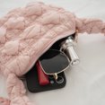 thumbnail image 2 of Bolso de nube para mujer Bolso de mano de color sólido de moda de nailon acolchado informal (rosa claro), 2 of 9