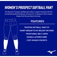 thumbnail image 4 of Pantalón de softball Mizuno Prospect para mujer, blanco, talla XS, 4 of 5