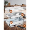 thumbnail image 4 of 2 Pack Electric Chafing Dish Buffet Set, 9QT Food Servers and Warmers, Stainless Steel Commercial Catering Food Warmers with Temperature Control Display for Weddings, Parties and Festivals, 4 of 7