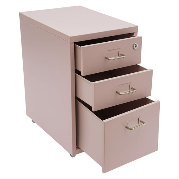 Modern 3-Drawer File Cabinet with Lock, Cold-Rolled Steel, Spacious and Secure Storage for Documents, Office Organization with Wheels