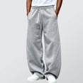 thumbnail image 2 of Men's Solid Color Pocket Drawstring Elastic Waist Casual Fashion Jogger Pants, 2 of 5