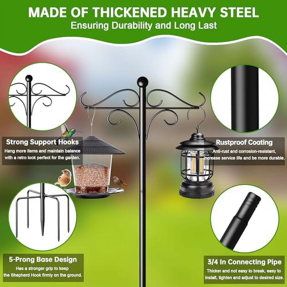 72 in Heavy Duty Steel Garden Shepherds Hook with Stable and Firm Design (2 Count)