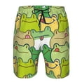 thumbnail image 4 of Kll Cartoon Frog Men'S Casual Summer Beach Shorts Hawaiian Shorts With Pockets-Large, 4 of 9