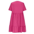 thumbnail image 5 of Women's Summer Empire Waist Dress Smocked Flutter Short Sleeve V Neck Midi Dresses, 5 of 7