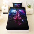 thumbnail image 3 of Homewish Sugar Skull Couple Twin Sheets,Happy Halloween Bedding,Pink Blue,3-Piece,1 Fitted Sheet and 1 Pillowcase, 3 of 6