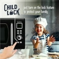thumbnail image 4 of Nostalgia 0.9 cu ft Mid-Century Retro Microwave Oven, 900W Microwave Oven with Digital Clock, Black, 4 of 6