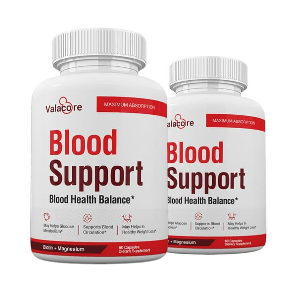 (2 Pack) Valacore Blood Support Capsules, Blood Stabilizer Premium Formula - 120 Count