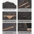 thumbnail image 4 of Antonio Uomo Men’s Plaid Suit Set – Slim Fit 3 Piece Blazer Two Button Jacket Vest Pants for Formal Business Wedding Party Prom Elegant Dress Suits Charcoal 56, 4 of 6