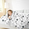 thumbnail image 4 of Manfei Woodland Animal Bear Full Size Comforter Sets,Kawaii Rabbit Bedding Comforter Set,White Gray Bedding Sets For Teens,Luxury Bedroom Decor Reversible,3 Pieces, 4 of 8