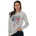 thumbnail image 3 of Freedom Flyer Cool American BMX Biker Plus Size Long Sleeve Graphic Tee Shirt Brisco Brands 2X, 3 of 6