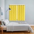 thumbnail image 5 of Curtains 84 Inches Long 2 Panels, Yellow Morocco Grommets Window Treatment Curtain, Geometric Leaf Diamond Lattice Abstract Thermal Curtains Drapes for Living Room/Bathroom, 5 of 9