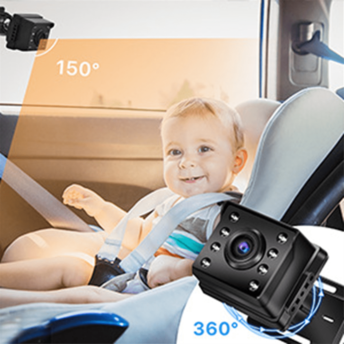 Back Seat Baby Car Camera, Car Seat Camera, Rear Baby Night Vision, Baby Car Monitor,Rearview Mirror
