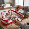thumbnail image 5 of 4 PCS Clear Hard Shell Zipper Storage Bags, Waterproof Travel Toiletry Cosmetic Organizer, Transparent Hard Makeup Carry on Pouches in S/M/L/XL Multi Sizes for Vacation & Daily Storage, 5 of 6
