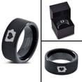 thumbnail image 4 of Tungsten Iowa Hawkeye State Heart Band Ring 9mm Men Women Comfort Fit Black Flat Cut Brushed Polished, 4 of 4