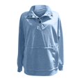 thumbnail image 7 of Sweatshirt for Women Button Down Long Sleeve Tops Lightweight Pullover Casual Tops for Women Workout Tops for Women Comfort Colors Sweatshirt Plus Size Summer Outfits,Sky Blue,2XL, 7 of 7