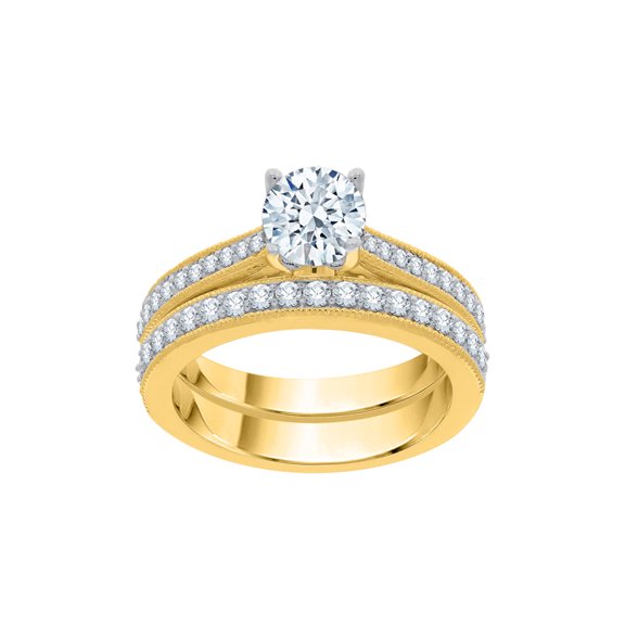 KATARINA Diamond Bridal Set in 10K Yellow Gold (1 3/8 cttw, I-J, I1-I2) (Size-10.5)
