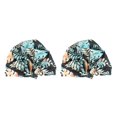 thumbnail image 4 of Monstrate Gorros para el cabello seco para ducha, cubierta de banda elástica resistente al agua con estampado de flores, turbante, sombrero rizado Hoja 2piezas Monstrate CBP395413, 4 of 6