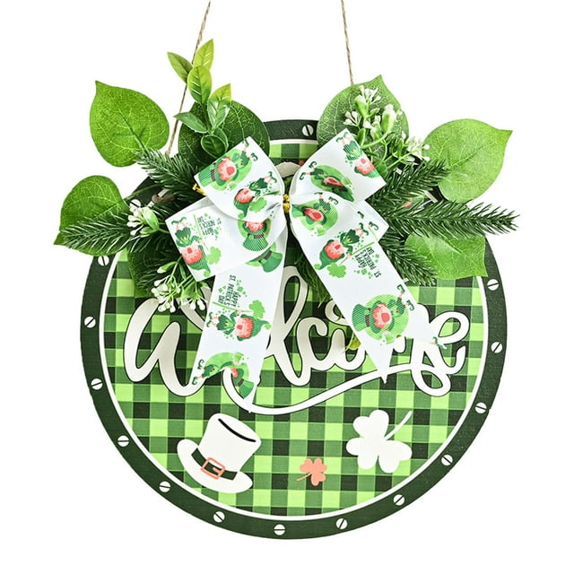 CALLE. Adorno de Corona Verde Del Día de San Patricio, Decoración Rústica de Primavera para Sala de Estar