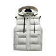 thumbnail image 2 of BAETEUY Men Waistcoat - Stand Collar Hooded Sleeveless Zipper Placket Down Cotton Vest with Pockets, 2 of 8