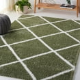 thumbnail image 2 of SAFAVIEH Tahoe Elwyn Trellis Shag Area Rug, 5' x 7', Sage/White, 2 of 8