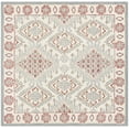 thumbnail image 2 of SAFAVIEH Micro-Loop Jolene Geometric Wool Area Rug, Ivory/Red, 5' x 5' Square, 2 of 7