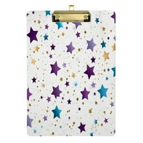 Acrylic Clipboards Stars Colorful A4 Standard Size Clipboard 12.5" X 9" Clip Board for Office School Teacher Women Men